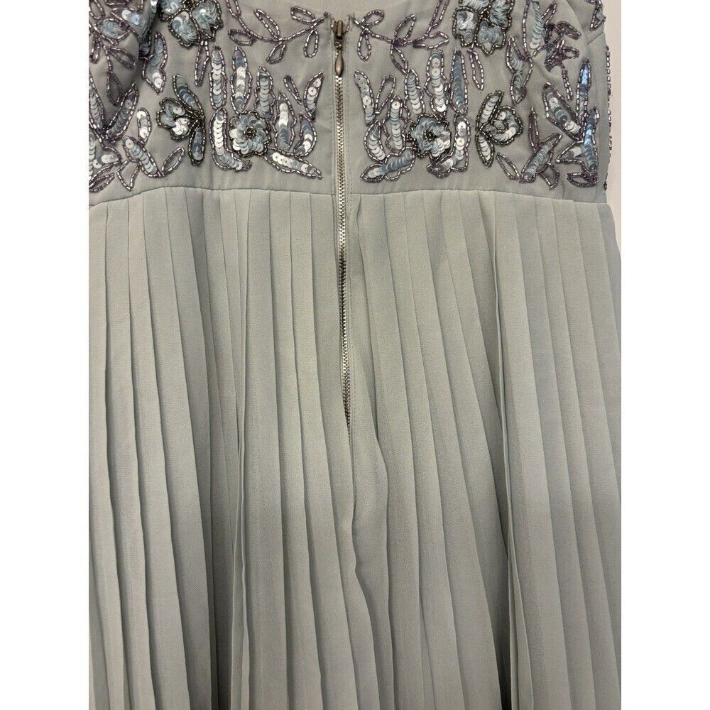Maya Deluxe Embellished Tiered Maxi Dress,prom, Wedding, Formal Sz 4P Sage Green - Picture 4 of 8